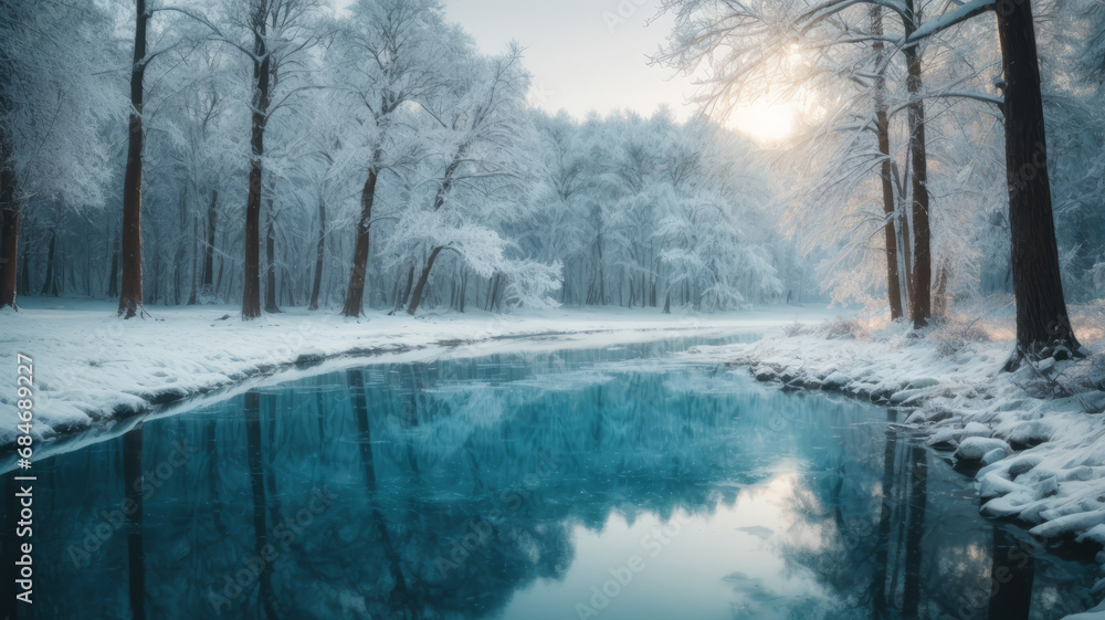 winter landscape with trees and snow winter landscape with trees and snow