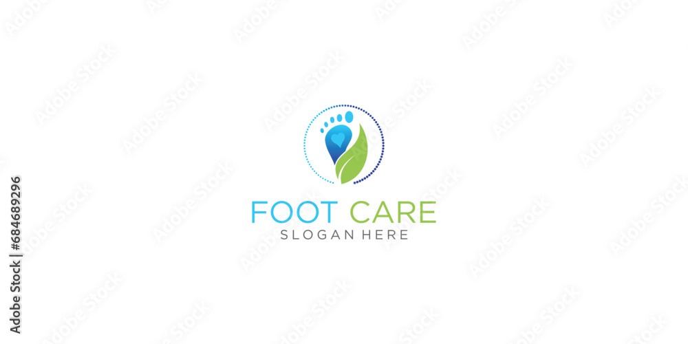 Creative foot care logo design with modern style| premium vector