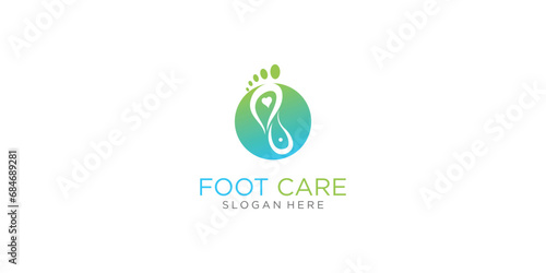 Creative foot care logo design with modern style| premium vector