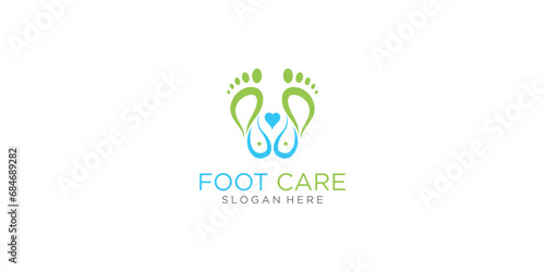 Creative foot care logo design with modern style| premium vector