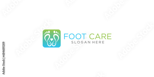 Creative foot care logo design with modern style| premium vector