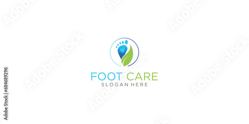 Creative foot care logo design with modern style| premium vector