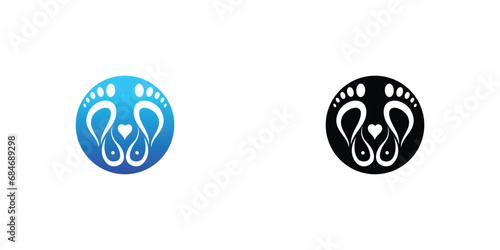 Creative foot care logo design with modern style| premium vector