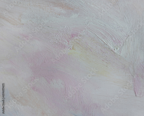 Pastel color gentle brush strokes texture. Contemporary artwork background. Pale pink and vanilla color shades surface.