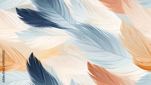 Feather Abstract: Seamless Tileable Texture of Vibrant Multi-Colored Peacock Pattern for Modern Backgrounds and Decoration