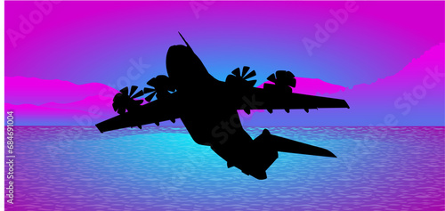 avión, vector, silueta, aeronave, aeroplano