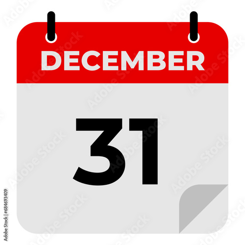Canvas Print Calendar 31 December