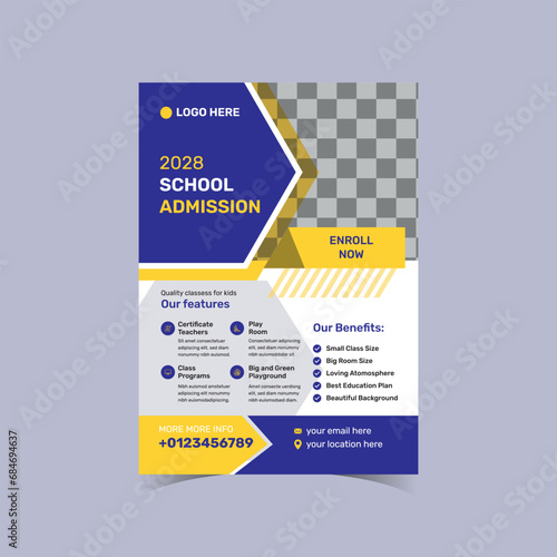 Admission flyer design template for your business
