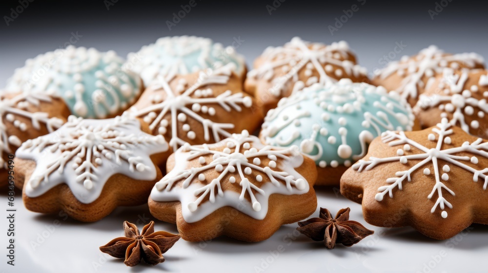 Christmas Gingerbread cookies closeup Christmas Gingerbread cookies closeup