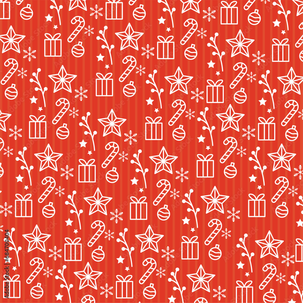 Naklejka premium Christmas pattern background Gift wrapping paper Vector
