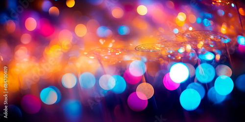 spectacular light show with abstract backgrounds and bokeh, symbolizing of New Year's Eve festivities.