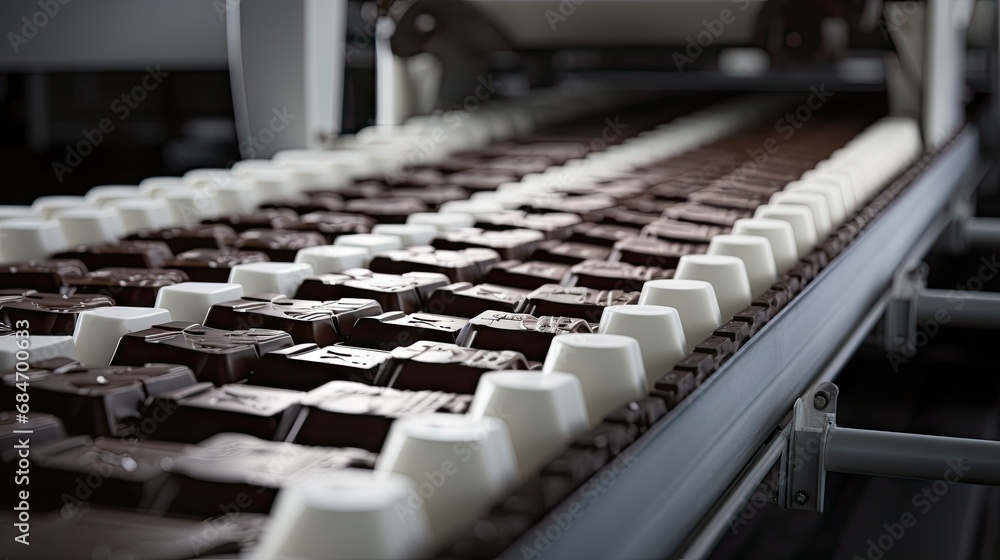 Sweets production process. Conveyor belt Sweets production process. Conveyor belt