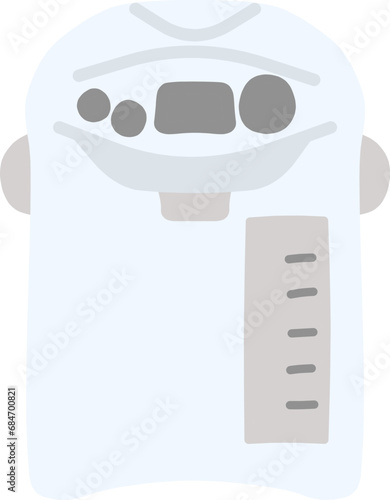 シンプルにデフォルメした電気ポットの手描きイラスト