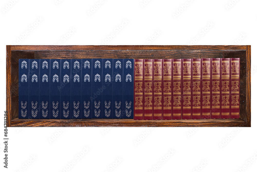 Empty, dark, wooden bookshelf isolated on a white background. Empty, dark, wooden bookshelf isolated on a white background.
