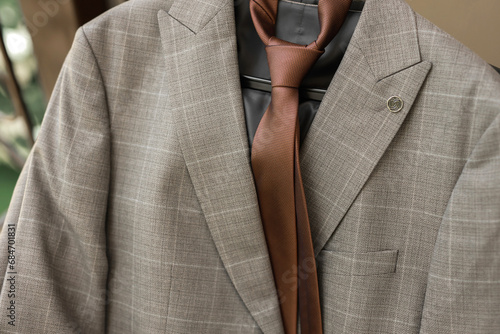 stylish men's groom's jacket with tie © Alexandr
