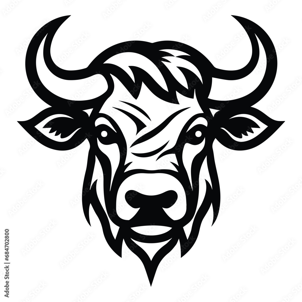 Bull Flat Icon Isolated On White Background