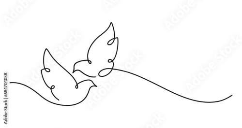 line art of dove in a continuous line.