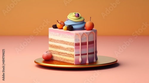 Colorful Cake for Birthday Celebration Background
