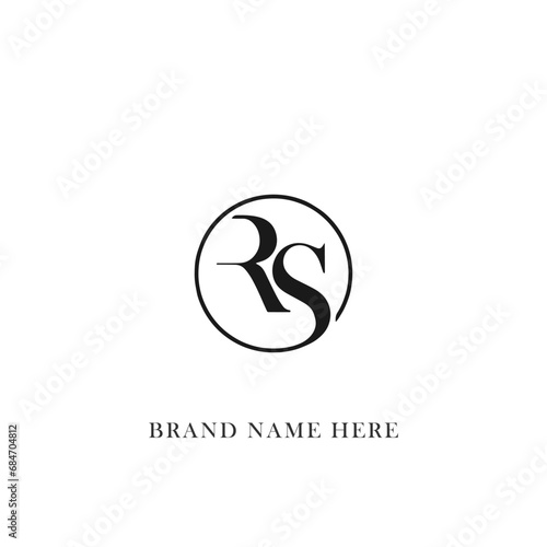 RS logo. R S design. White RS letter. RS, R S letter logo design. Initial letter RS linked circle uppercase monogram logo. R S letter logo vector design. 