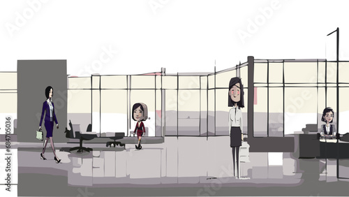 business womans works in the office