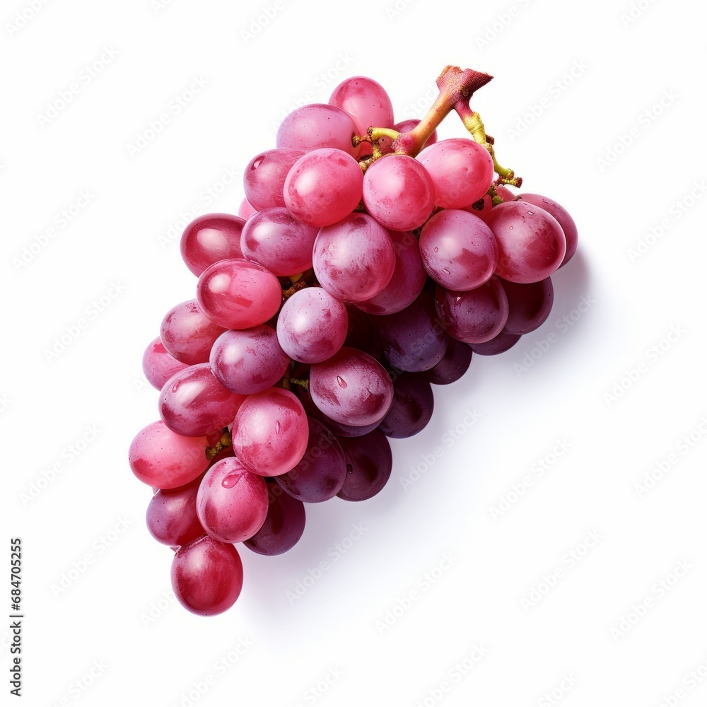 Fresh tasty grapes on white background