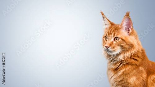 Portrait of a young cute cat posing on background.