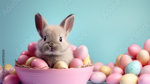joy of Easter with our delightful illustration featuring an adorable bunny . © Francesco