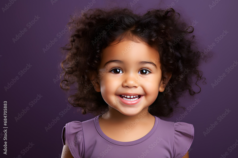 Photo portrait smiling laughing small girl copyspace isolated color background Photo portrait smiling laughing small girl copyspace isolated color background