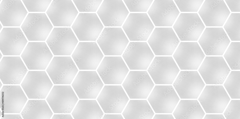 Fototapeta premium Background with hexagons White Hexagonal Background. Luxury honeycomb grid White Pattern. Vector Illustration. 3D Futuristic abstract honeycomb mosaic white background. geometric mesh cell texture.