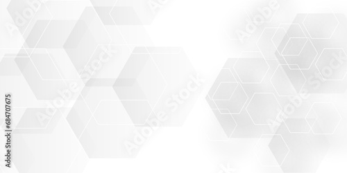 	
Background with hexagons White Hexagonal Background. Luxury honeycomb grid White Pattern. Vector Illustration. 3D Futuristic abstract honeycomb mosaic white background. geometric mesh cell texture.