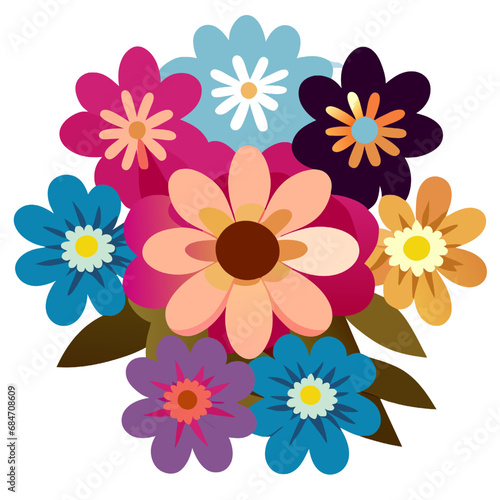 Flower design over white background  vector illustration. 