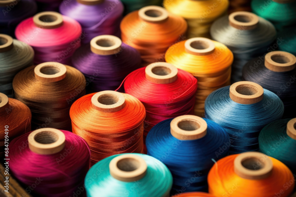 Sewing threads as a multicolored background close up. Sewing threads as a multicolored background close up.