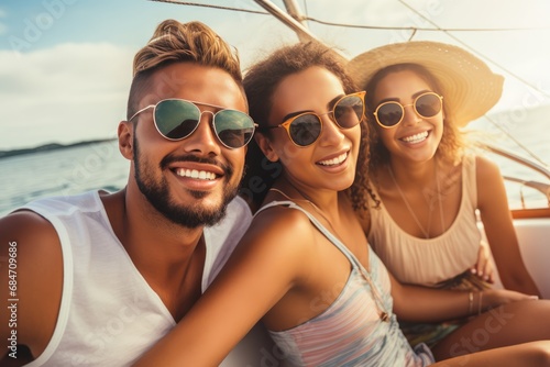 Millennial Friends Enjoy Diverse Summer Vacation On Boat