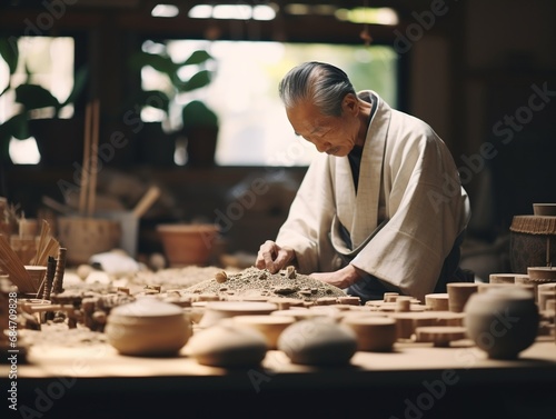 Japanese people make asian Traditional craft creativity and handmade concept