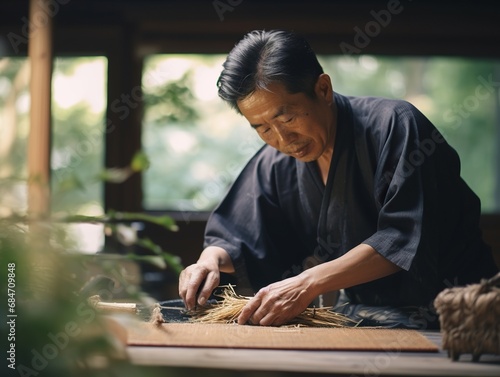Japanese people make asian Traditional craft creativity and handmade concept