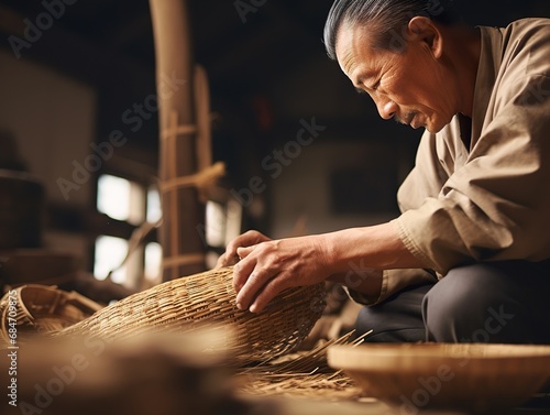 Japanese people  make asian Traditional craft creativity and handmade concept photo