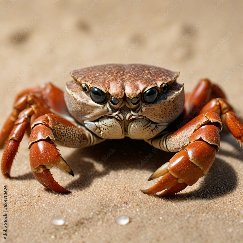 3. A picture of a floating sea crab on the sand. 