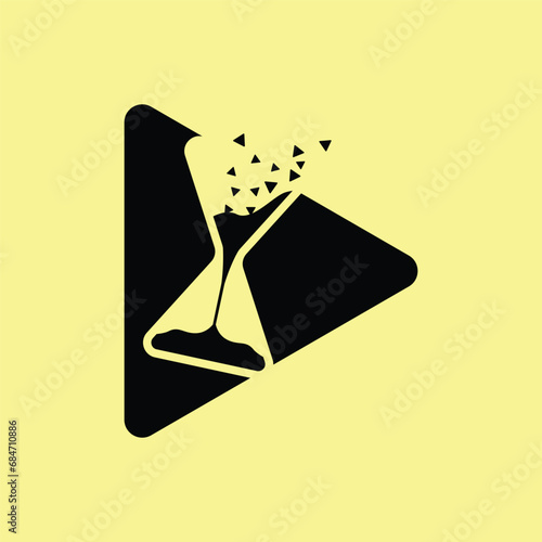 hourglass play logo template, hourglass play logo elements, hourglass play vector illustration