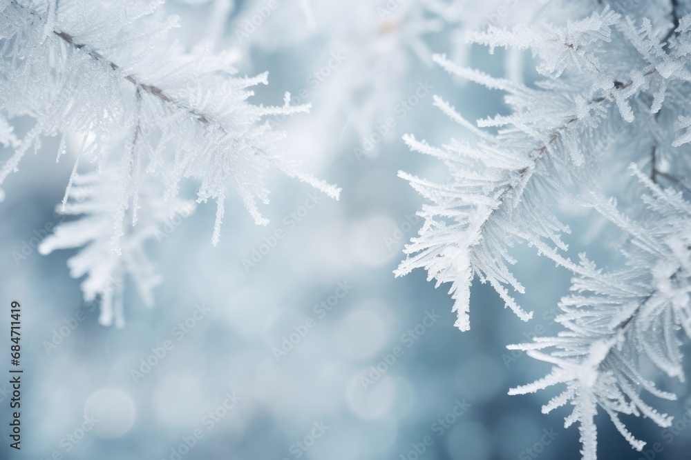 Winter Abstract Background With Snowcovered Fir Tree Branches Photorealism Winter Abstract Background With Snowcovered Fir Tree Branches Photorealism