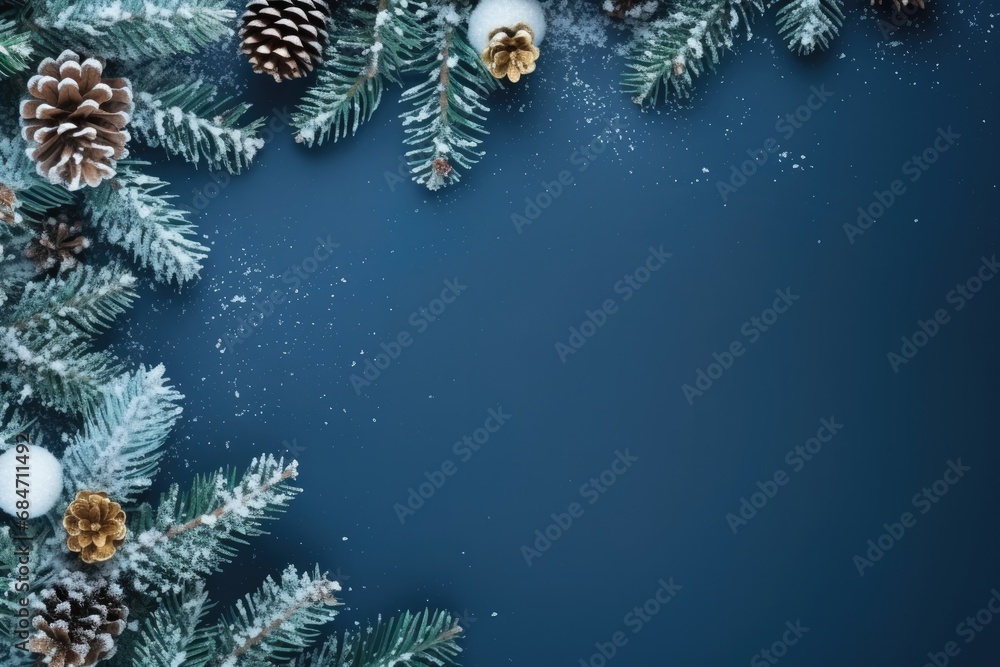 custom made wallpaper toronto digitalChristmas Decorations On A Blue Background