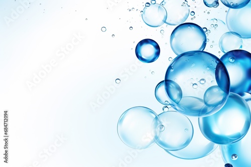 Crystal-clear water bubbles  refreshment and rejuvenation  wellness and cosmetics industry advertising.