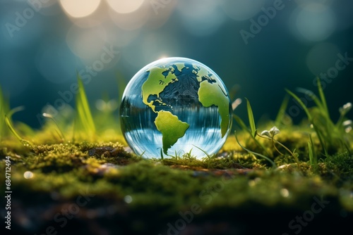 The crystal ball has a small map of the world,Global Perspective in Miniature.