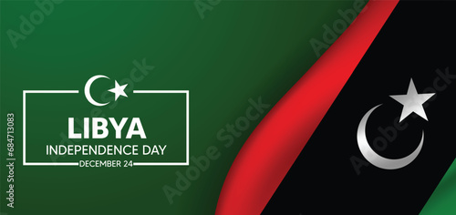 Libya Independence Day 24 December vector poster photo