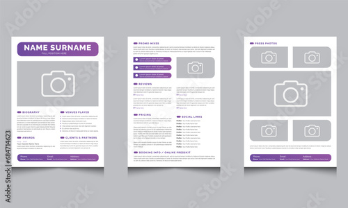 Minimal Event DJ Press Kit Resume Template