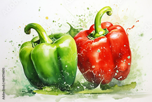 Paprika  Gem  se  rot  gr  n  gesund  Essen  frisch  roh  lecker  bell pepper  vegetable  red  green  healthy  food  fresh  raw  tasty 