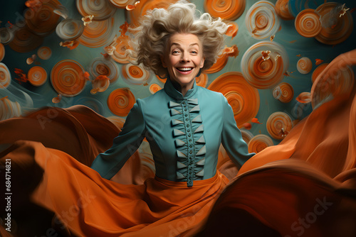 Happy old and smiling woman...