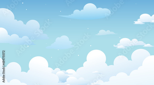 Photography Landscape blue sky and white clouds, 2d sky background