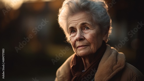 Older woman looking at the camera.