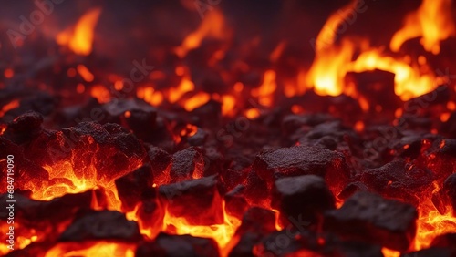 fire in the fireplace rising magma