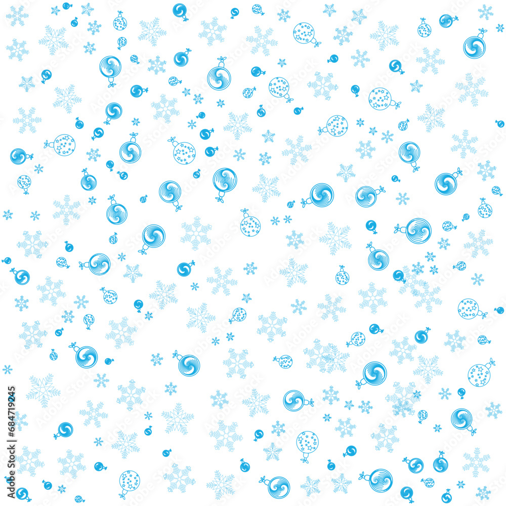 Flakes and balls seamless pattern on white background Flakes and balls seamless pattern on white background